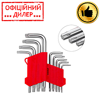 Набір ключів Г-подібних TORX 9 шт, Т10-Т50, CrV, Small INTERTOOL HT-0607 YLP