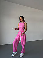 Элегантная модная женская майка из премиум-рубчика Турция молоко, графит, серый, розовый
