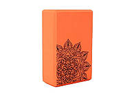Блок кирпич для йоги и растяжки Mandala Amber 23x15x7.5 см оранжевый