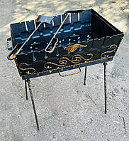 Кований розбірний мангал-валіза на 8 шампурів