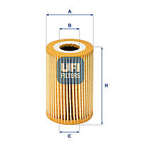 Фильтр масляный Mercedes-Benz A-class (W168) 1.4 1997.07 - 2005.08 (UFI 25.014.00)