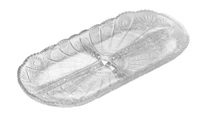 Блюдо-мєнажниця скляна 335х152мм "Старлайт" Helios D-54A, фото 1