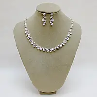 Свадебное колье для невесты на серебристой основе BLAGOY-ART-RU20003-1