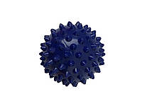 Массажный мячик с шипами Amber синий 7 см