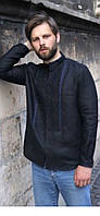Вышиванка мужская Синевир черный лён 45 размер