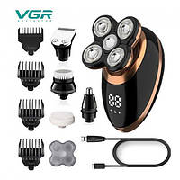 Беспроводная электробритва VGR V-316 с подвижными бреющими головками, Машинка для стрижки усов и бороды