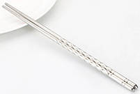 Багаторазові палички для суші із нержавіючої сталі. Японські палички для їжі. Металеві палички 1 пара, фото 2