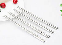 Багаторазові палички для суші із нержавіючої сталі. Японські палички для їжі. Металеві палички 1 пара, фото 6