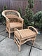 Крісло і підставка для ніг  з лози, фото 4