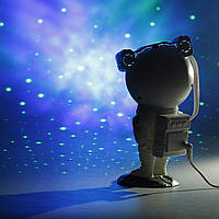 Проектор портативный звездного неба в виде космонавта мини для дома с пультом и USB