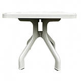 Стіл Пріма квадратний пластиковий білий 80*80, фото 5