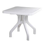 Стіл Пріма квадратний пластиковий білий 80*80, фото 9