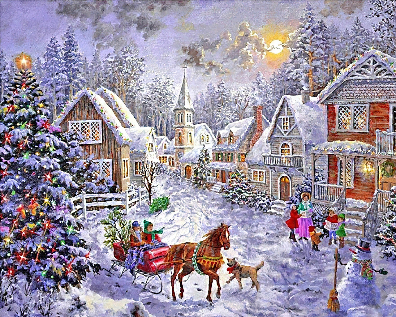 Алмазна мозаїка Зимові канікули My-Art TN1238 (40 x 50 см) на підрамнику