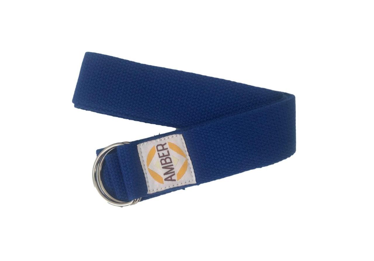 Ремень для йоги Amber синий 180×4 см - фото 1 - id-p2133670503
