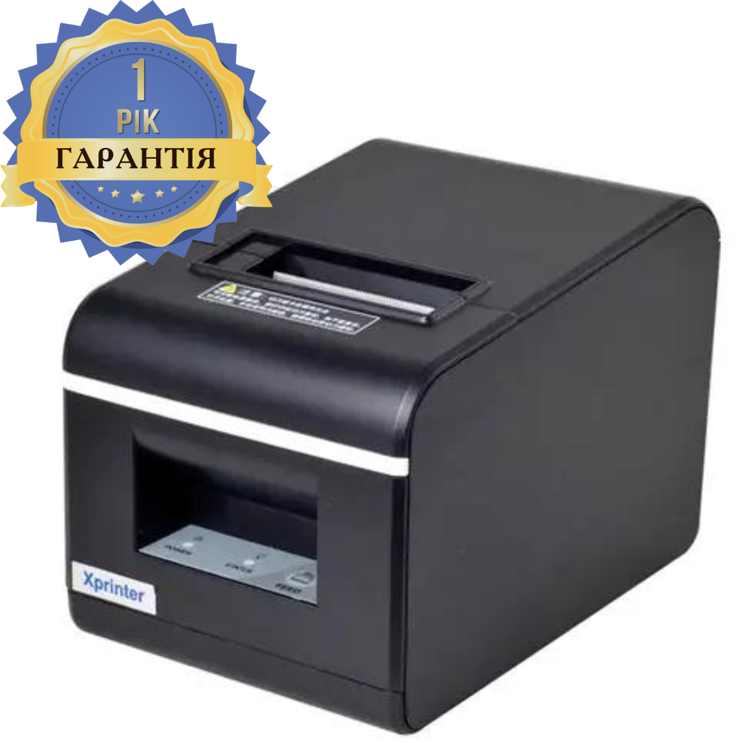Принтер друку чеків Xprinter XP-Q90EC, USB + Ethernet, фото 1