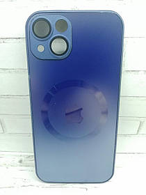 Чохол на iPhone 13 накладка бампер протиударний MagSafe Glass matte Blue