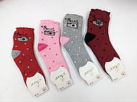 Детские носки NECO  зимние махровые для девочек ФОТО 12 пар/уп микс цветов 9 лет