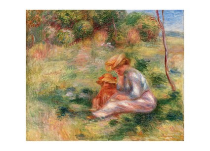 Открытка Pierre-Auguste Renoir - Woman and Child in the Grass, 1898