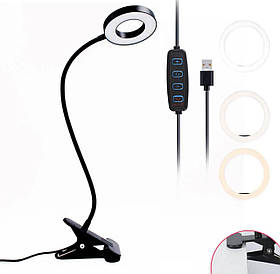 Настільна кільцева міні LED FS-18 для освітлення (гнучка, на прищіпці) на USB, 5 Вт.