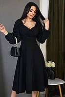 Вечернее красивое женское платье с декольте Polina, черное