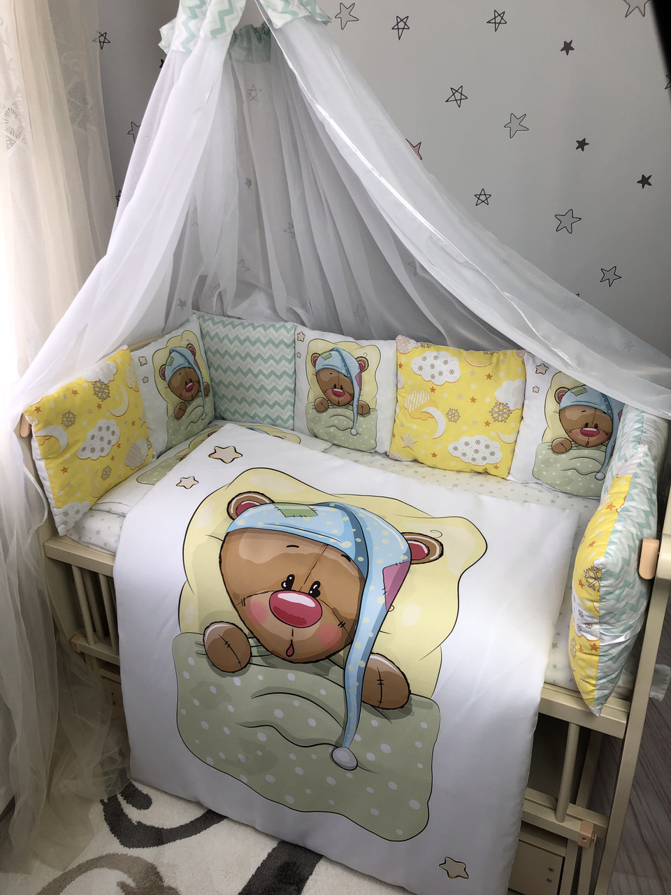 Комплект постельного белья Baby Comfort MyTeddy 7 элементов Сонный Мишка - фото 1 - id-p2133684256