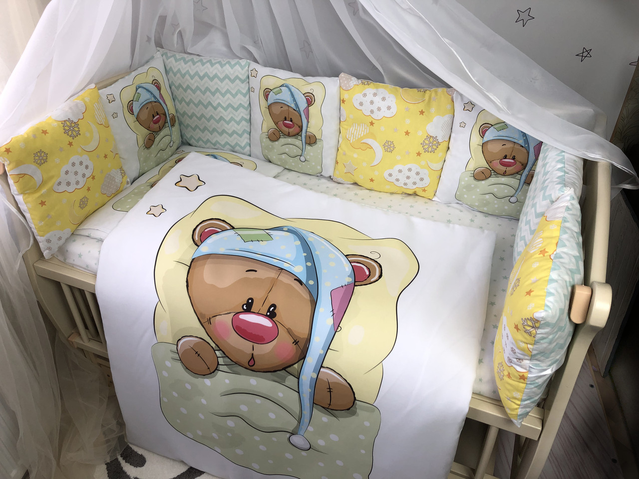 Комплект постельного белья Baby Comfort MyTeddy 7 элементов Сонный Мишка - фото 2 - id-p2133684256