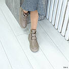 Демісезонні високі черевики з натуральної шкіри бежевого кольору, фото 3