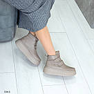 Демісезонні високі черевики з натуральної шкіри бежевого кольору, фото 10