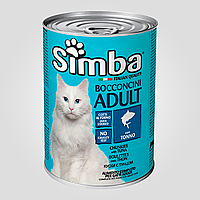 Влажный корм Simba Cat Wet для взрослых кошек с тунцом, 415 г, ж/б