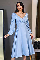 Вечернее красивое женское платье с декольте Polina, голубое