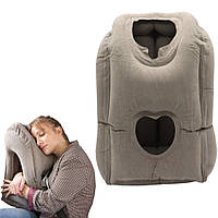 Надувная подушка-обнимашка для путешествий 55х35х30см / Дорожная подушка обнимательная