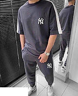 Мужской летний спортивный костюм футболка + штаны с хитовым принтом из ткани двунитка размеры M-L