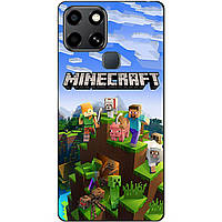 Силіконовий чохол бампер для Infinix Smart 6 з малюнком Minecraft Майнкрафт