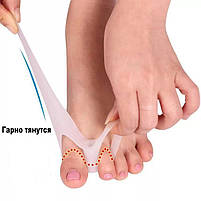 Фіксатор для пальця ноги. Подвійний гельовий фіксатор. Коректори для кісточки великого пальця, фото 5