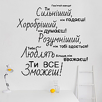 Виниловая интерьерная наклейка декор на стену, обои и другие поверхности "Мотиватор надпись" (цвет на выбор) с