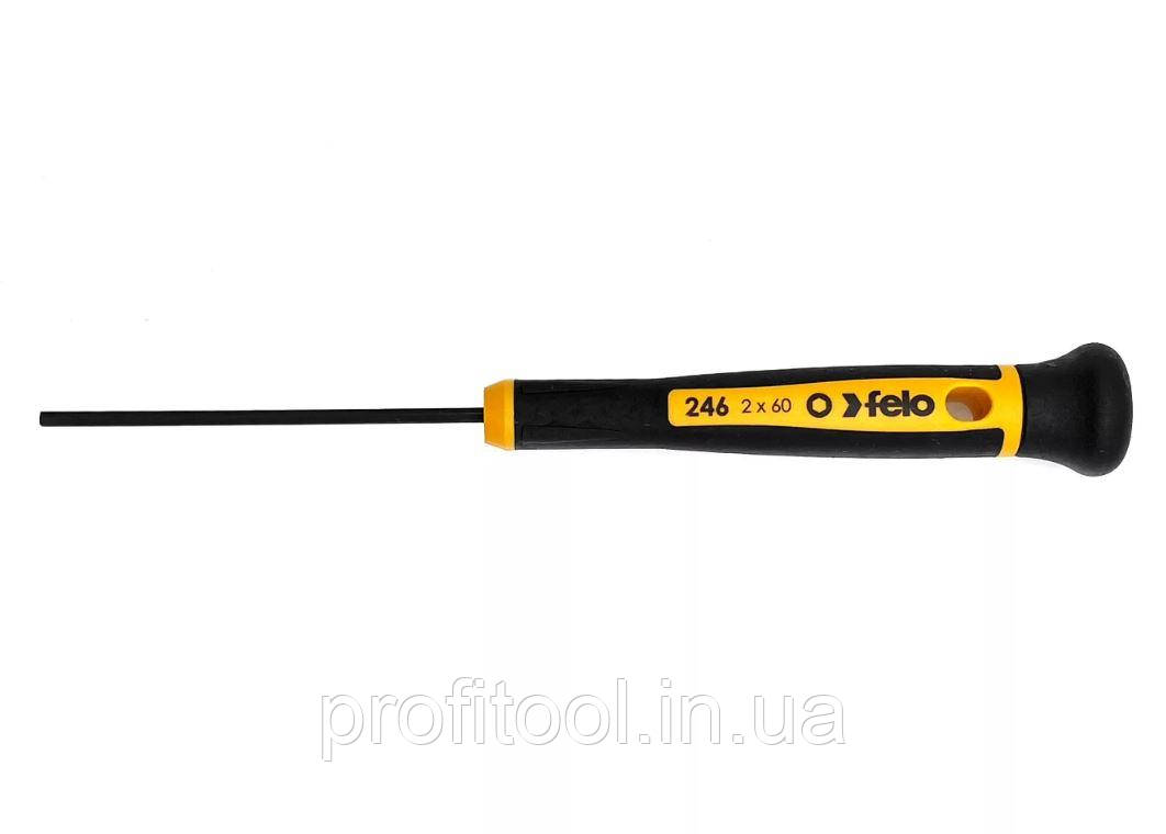Викрутка для точних робіт FELO - HEX 2,0х60х90 мм (24620160), фото 1
