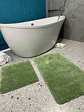 Набір килимків для ванної та туалету Softmicro 60x100 50x60 см Зелений
