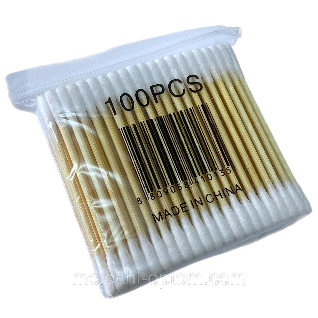Ватні палички дерев'яні №100 палички косметичні для вух