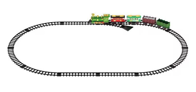 Детская железная дорога с дымом Electric Steam Train Зеленый - фото 5 - id-p1878673905