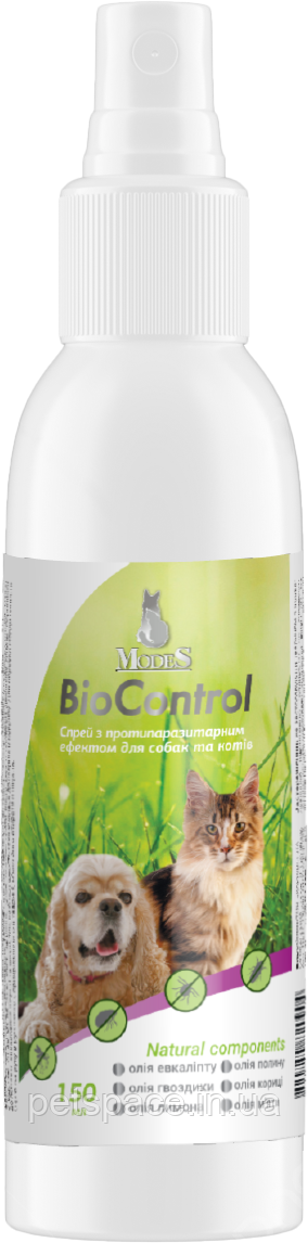 Спрей Modes Bio Control (Модес Біо Контроль протипаразитарний для собак та кішок) 150мл