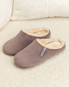 Капці домашні велюрові утеплені закриті Мокко/Капучино