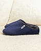 Капці домашні велюрові утеплені закриті Темно-синій/Графіт, фото 5