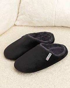 Капці домашні велюрові утеплені закриті Чорний/Графіт