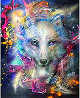 Алмазная вышивка волки мозаика круглыми камнями Сказочный волк Картины для выкладывания камнями 30х40 на подра