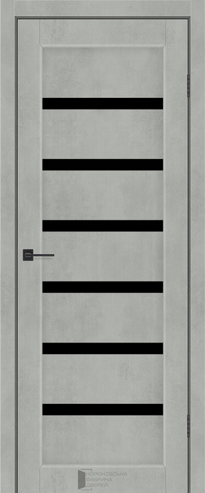 Міжкімнатні двері KDF LIBERTI Бристоль чорне скло ПВХ Альба Лайн (600)