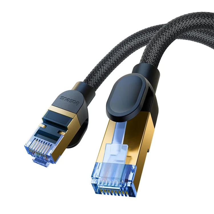 Мережевий інтернет кабель патч-корд BASEUS Cat7 High Speed 10Gigabit Ethernet Braided Cable 15m (чорний)