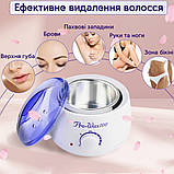 Стартовий набір для депіляції воском воскоплав баночний 100Вт PRO WAX олія спрей шпателі віск 100гр гранули, фото 2