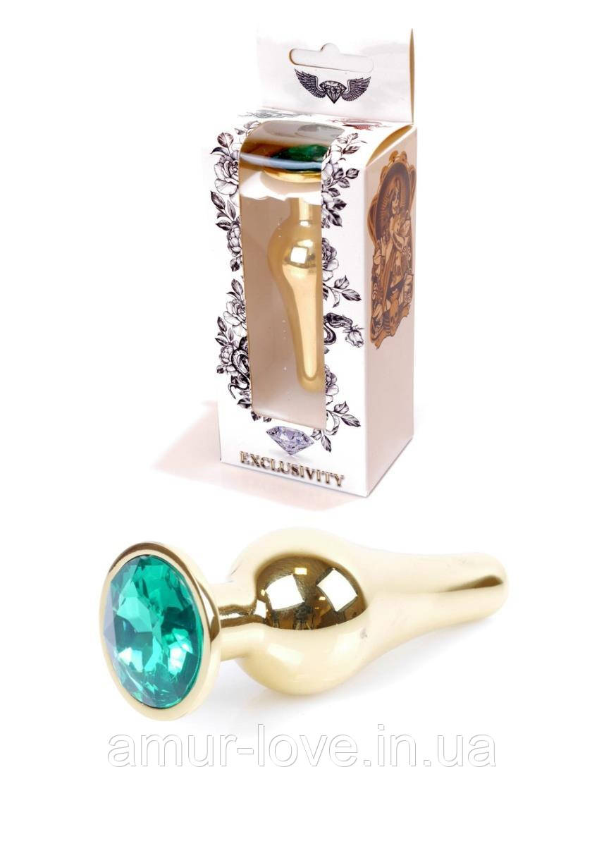 Анальний корок Jewellery Gold Butt Plug Green