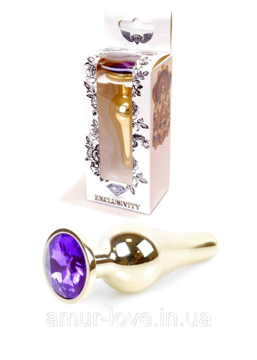 Анальний корок Jewellery Gold Butt Plug Purple