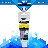 Силіконовий герметик білий протигрибковий SILICONE TOUS SUPPORTS 100 мл GEB